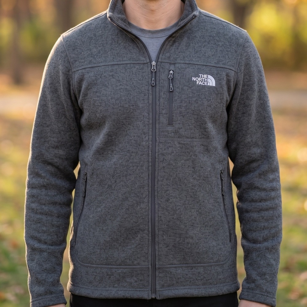 The North Face Gordon Lyons Full Zip Sweater Fleece Jacket Gray Mens M